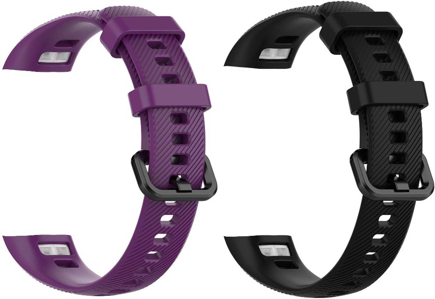 Epaal 17 mm Silicone Strap for Honor Band 5 & Honor Band 4 (Purple & Black) Smart Watch Strap
