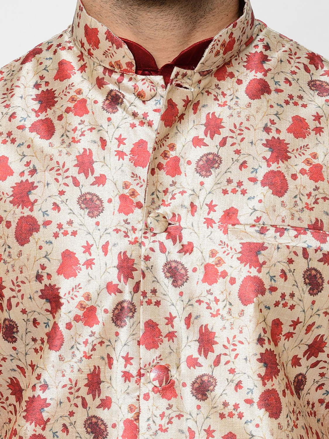 Image of kaifoo Men Kurta Pyjama Ethnic Jacket Set