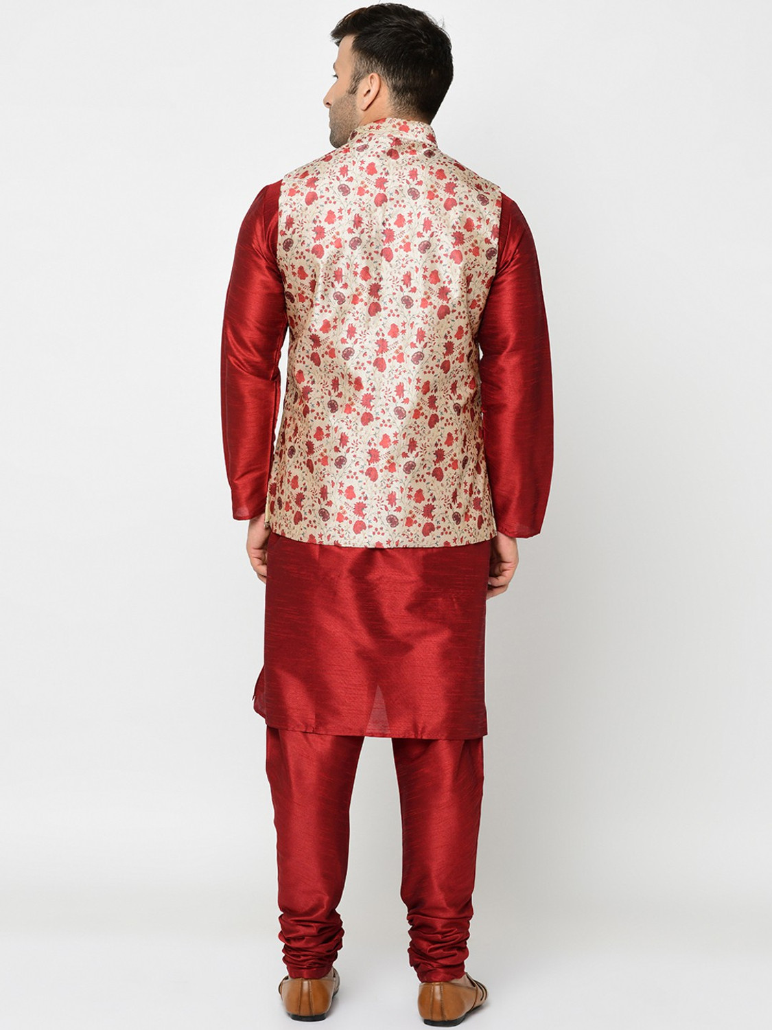 Image of kaifoo Men Kurta Pyjama Ethnic Jacket Set