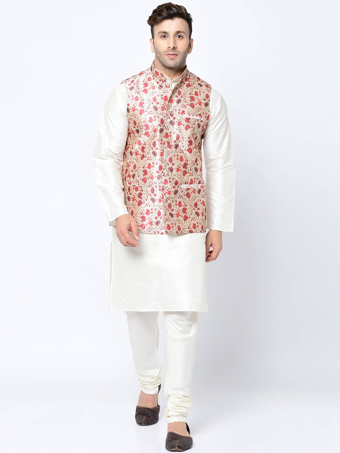 kaifoo Men Kurta Pyjama Ethnic Jacket Set