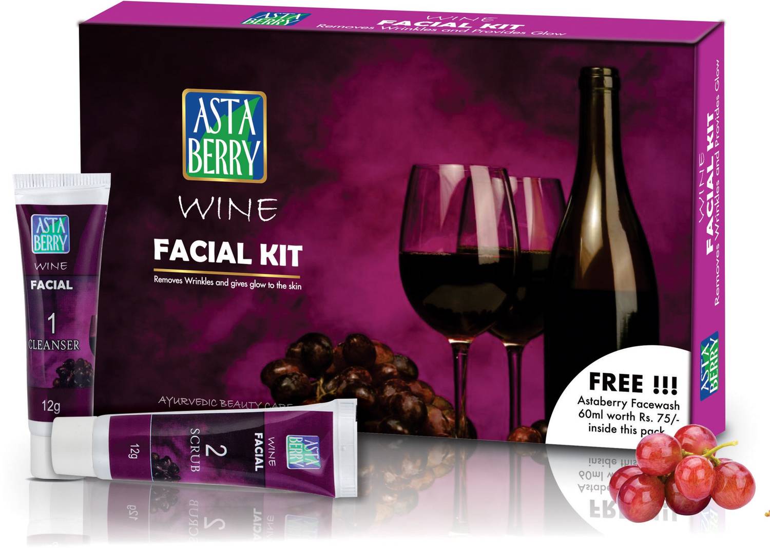 ASTABERRY Wine Kit Mini Facial Kit - Removes Wrinkle