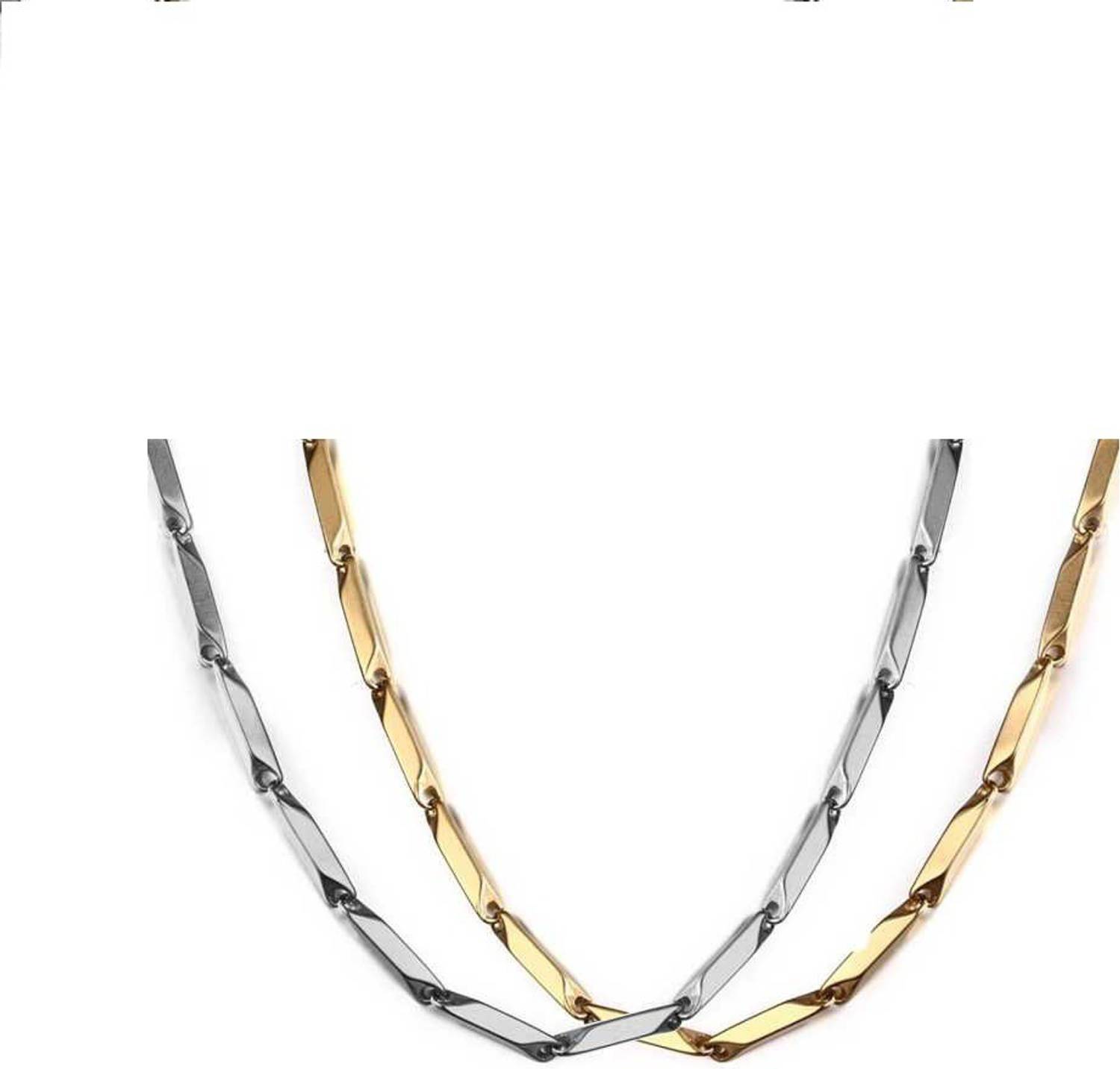 Ayeshu 2 Piece Combo of Stunning Italian Solid Titanium, Silver Plated Stainless Steel Chain Silver Plated Metal Chain