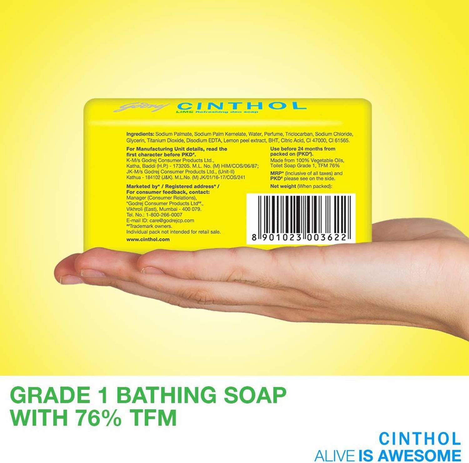 Cinthol Lime Bath Soap Pack of 6 Pack of 6 · 100 g (600 g total) - Image 4