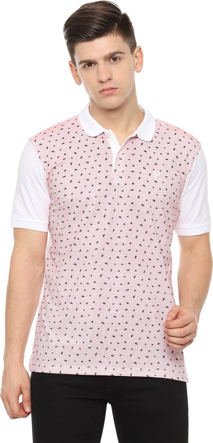 Allen Solly Printed Men Polo Neck White T-Shirt