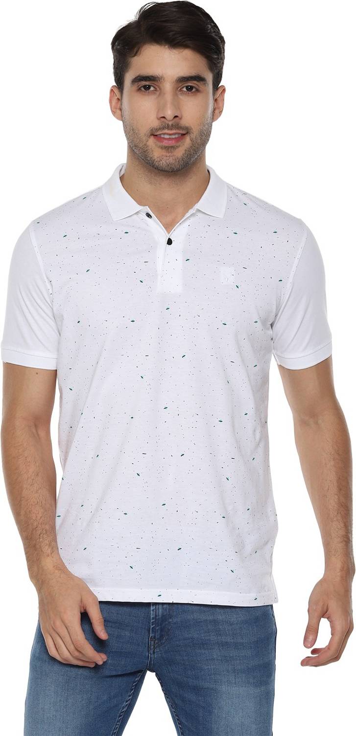 Allen Solly Solid Men Polo Neck White T-Shirt