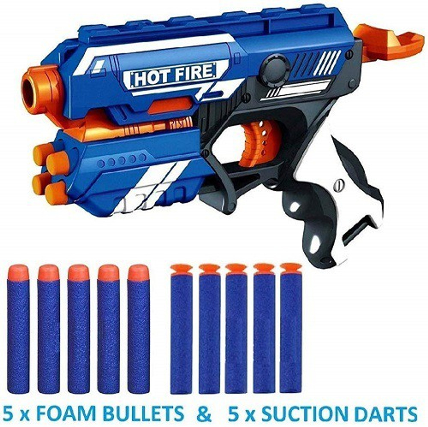 Image of Dityashop Manual Blaze Storm Gun Blaster with 10 Foam Bullets (Blue) Guns & Darts