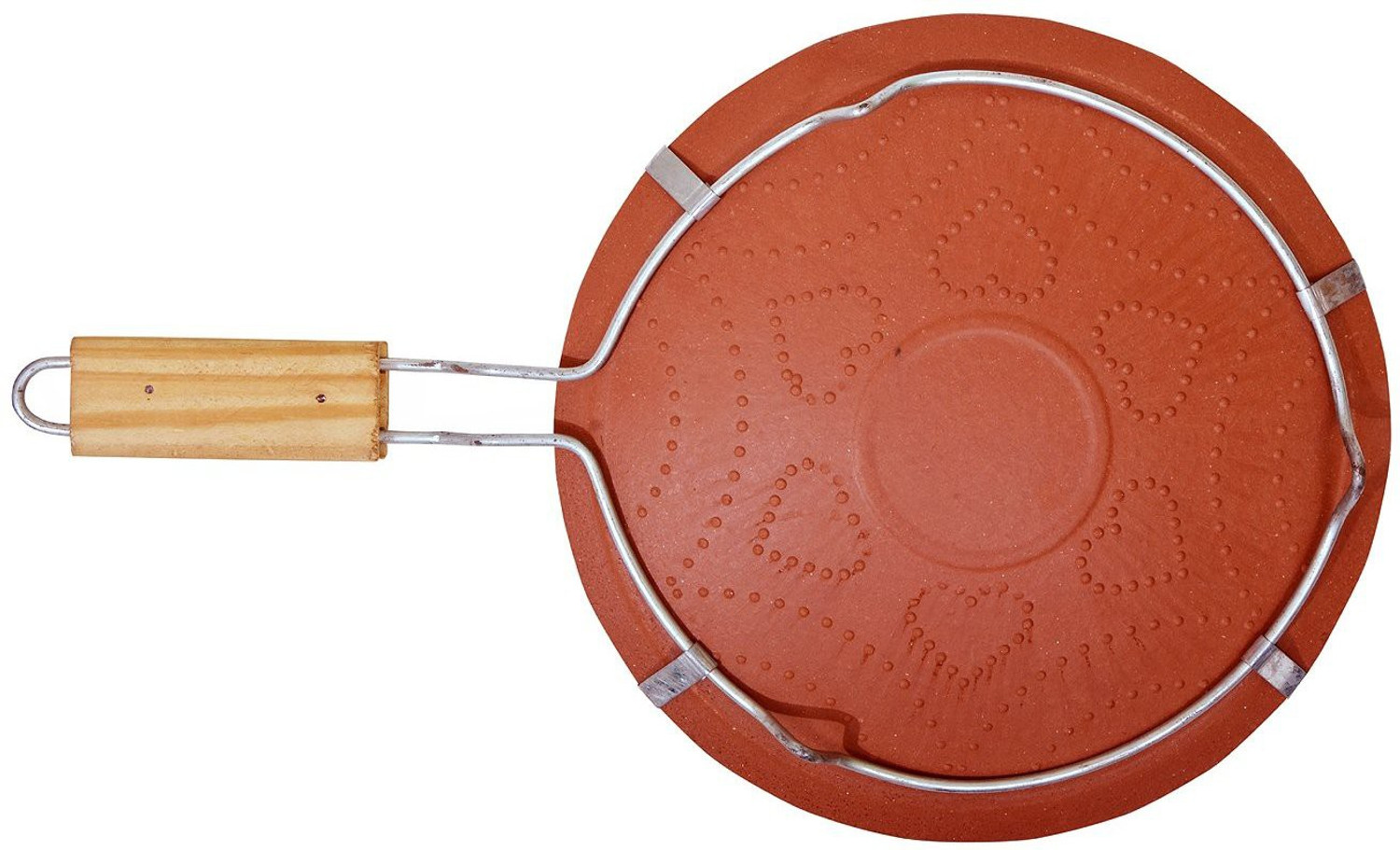 Image of Tansa Mitti Terracotta Clay Tawa Earthen Products Clay Chapati Tawa with Stand (Brown) Tawa 13 cm diameter