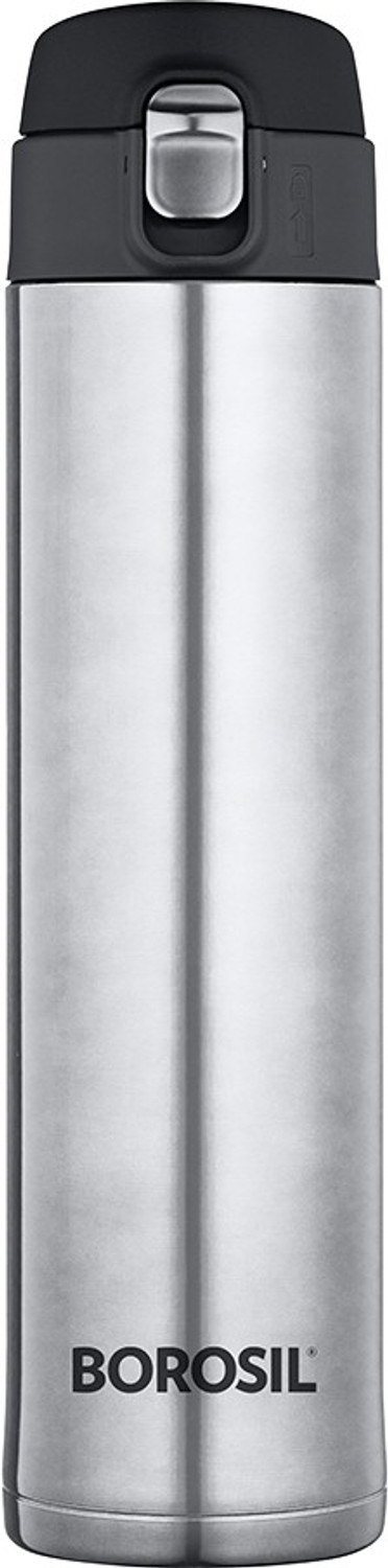 Image of BOROSIL Vacuum Insulated 500ml Water Bottle, 16 Hrs Hot & 18 Hrs Cold, Silver 500 ml Steel Flask