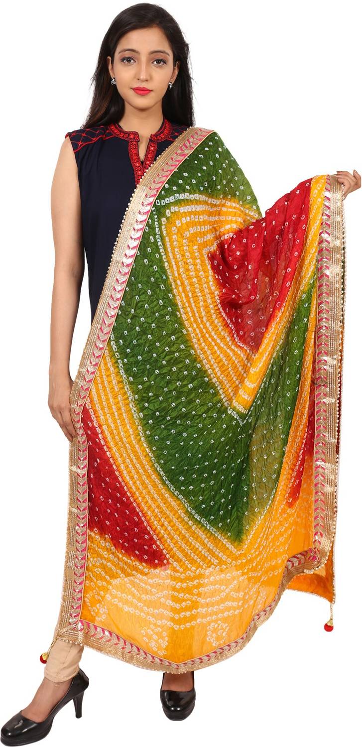 KHATRI Art Silk Applique Women Dupatta