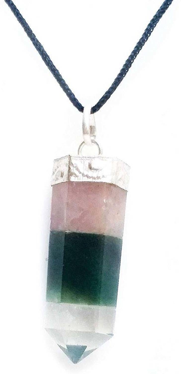 AIR9999 green aventurine rose quartz clear quartz crystal bonded pendant Quartz Crystal Pendant