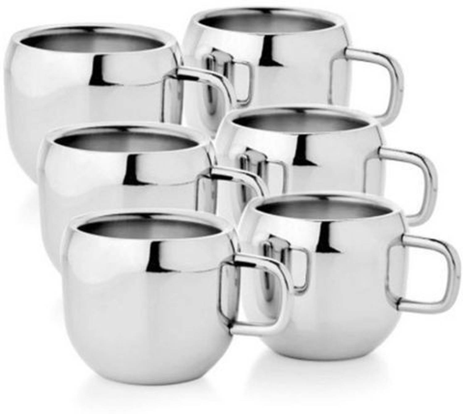 AKG Pack of 6 Stainless Steel Tea & Coffee Cup