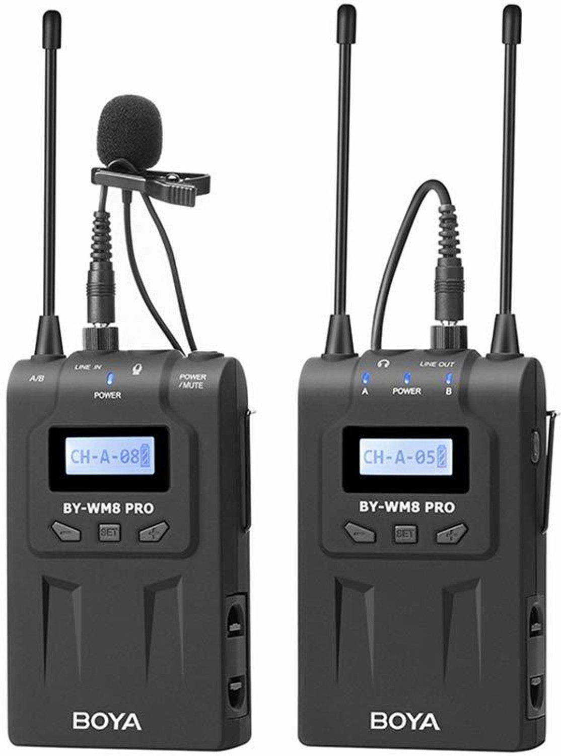 Image of BOYA WM8 Pro-K1 UHF Wireless Microphone System 48 Channels Mono /Stereo Mode LCD Display 100M Effective Range for DSLR Cameras Camcorders Microphone