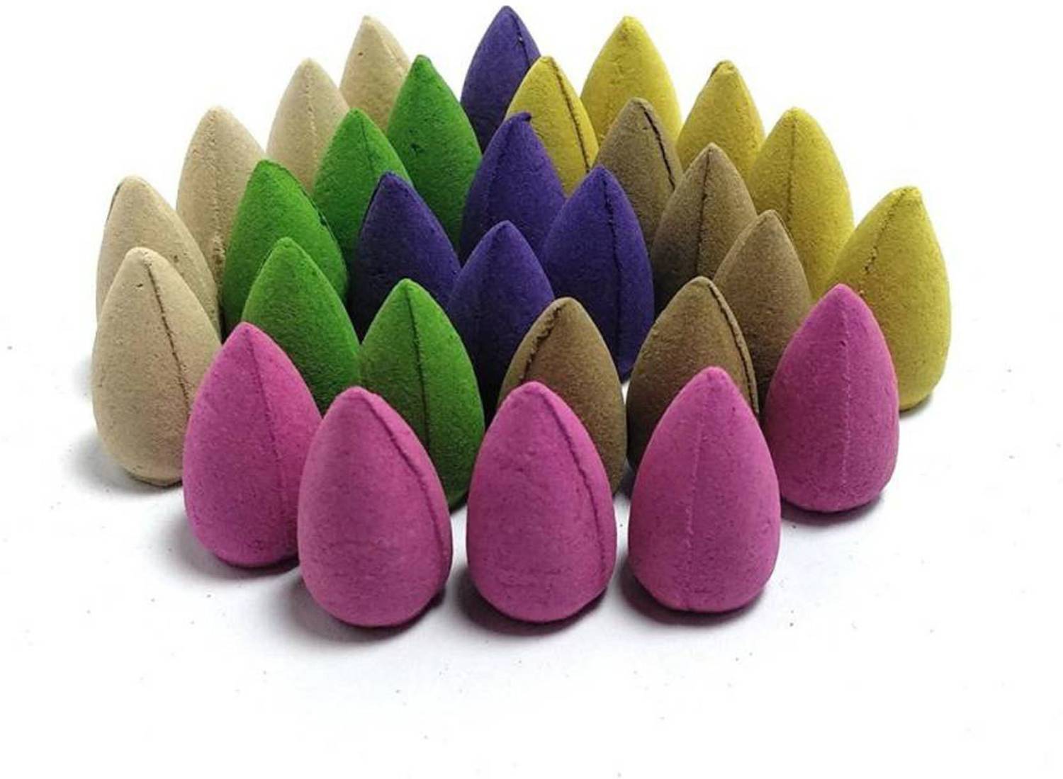 AROHI ENTERPRISES Backflow Plant Essential Oil and Fragrant Matrix Incense Cone Set ( 30 units) ROSE, JASMINE, LAVENDER