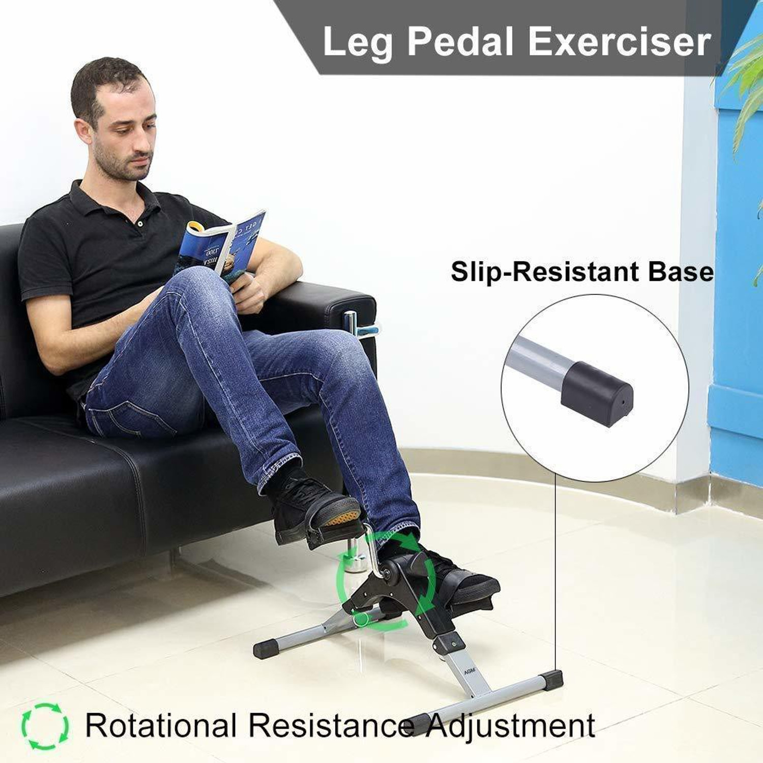 Image of MAITRI ENTERPRISE Mini Pedal Exercise Cycle Folding Bike Foot Cycle Fitness Portable Pedaling M41 Mini Pedal Exerciser Cycle