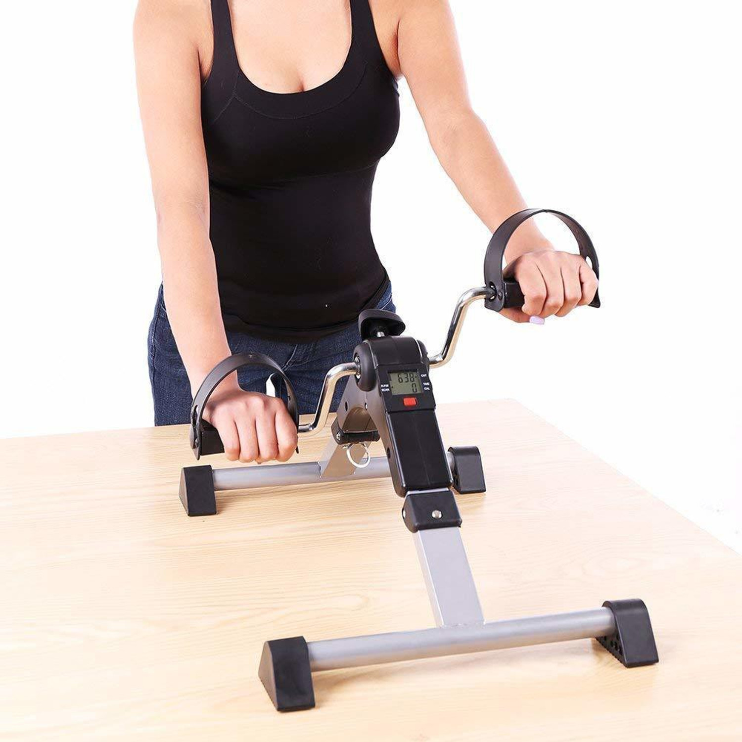 Image of MAITRI ENTERPRISE Mini Pedal Exercise Cycle Folding Bike Foot Cycle Fitness Portable Pedaling M41 Mini Pedal Exerciser Cycle
