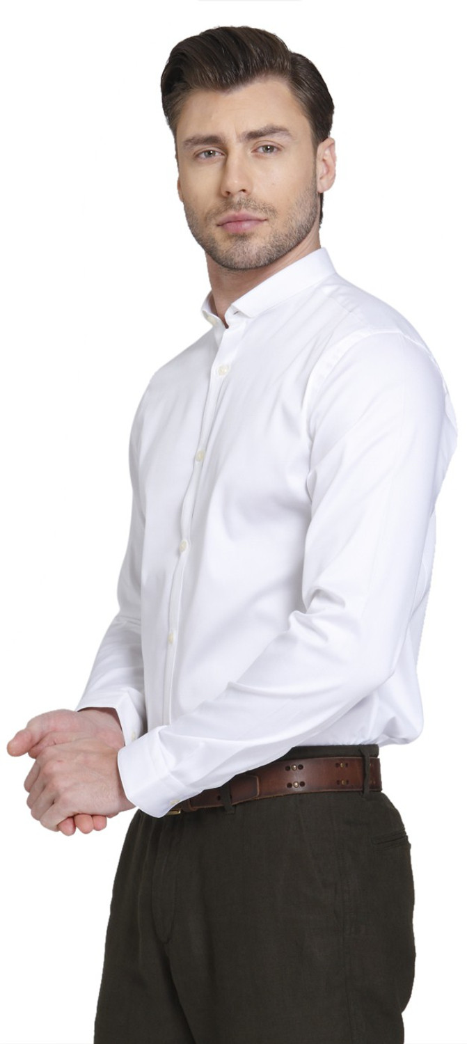 Image of JACK & JONES Men Solid Formal White Shirt