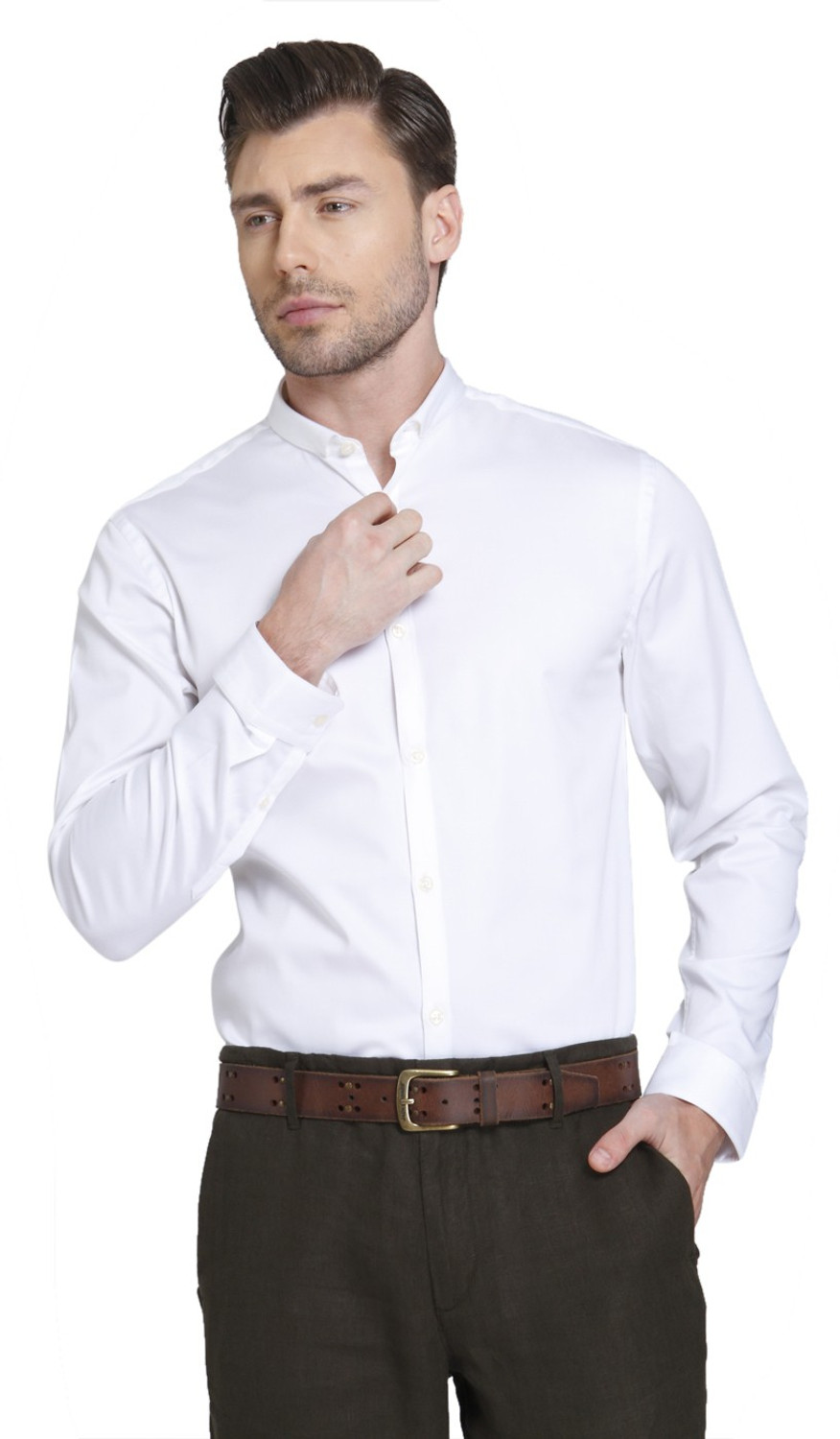 Image of JACK & JONES Men Solid Formal White Shirt