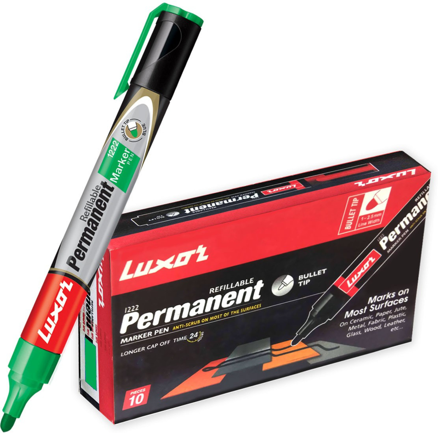 Image of LUXOR Refillable Green Permanent Marker