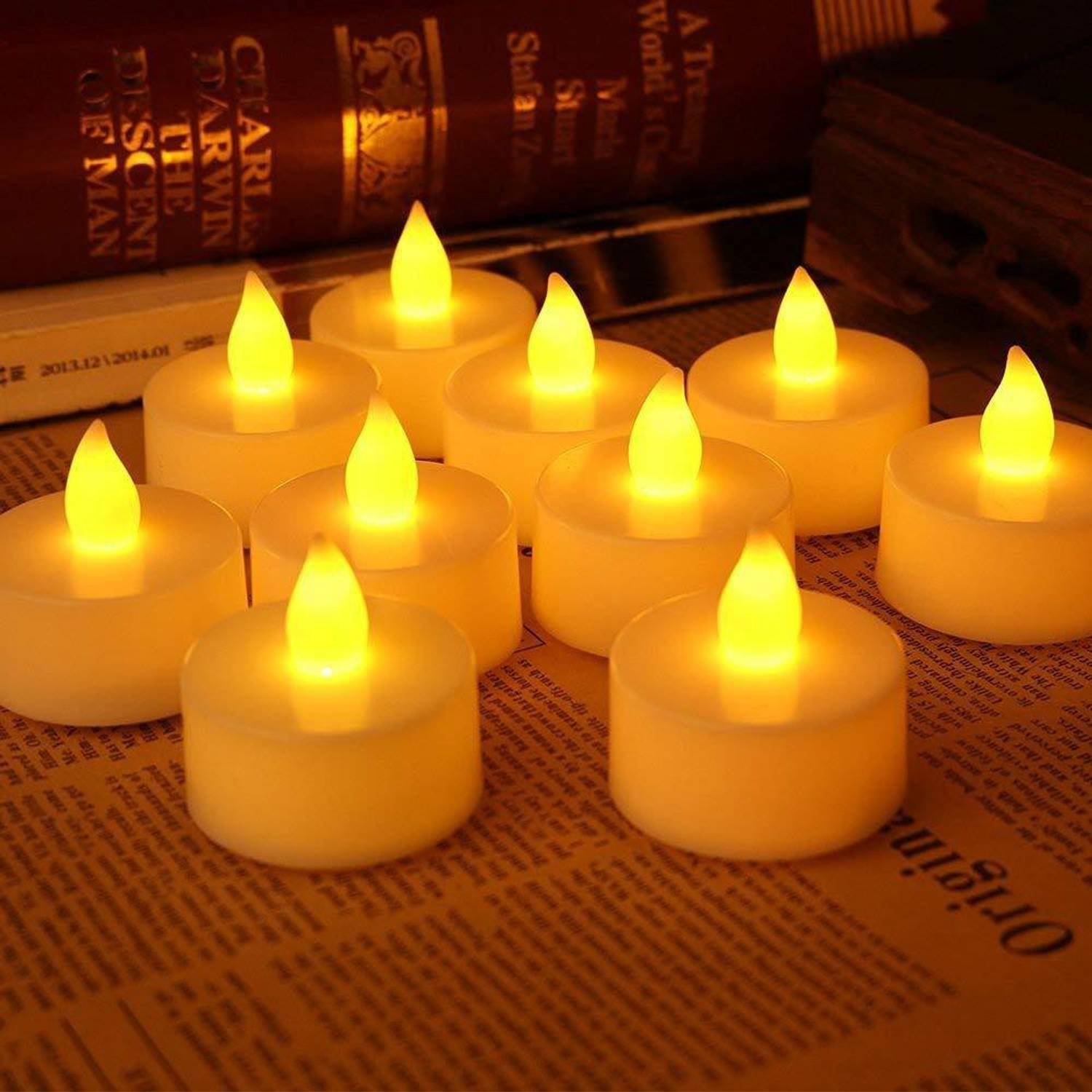Brightlance Tealights for Home Decoration Smokeless Plastic Led Candle Lights Pack of 10 Night Lamp