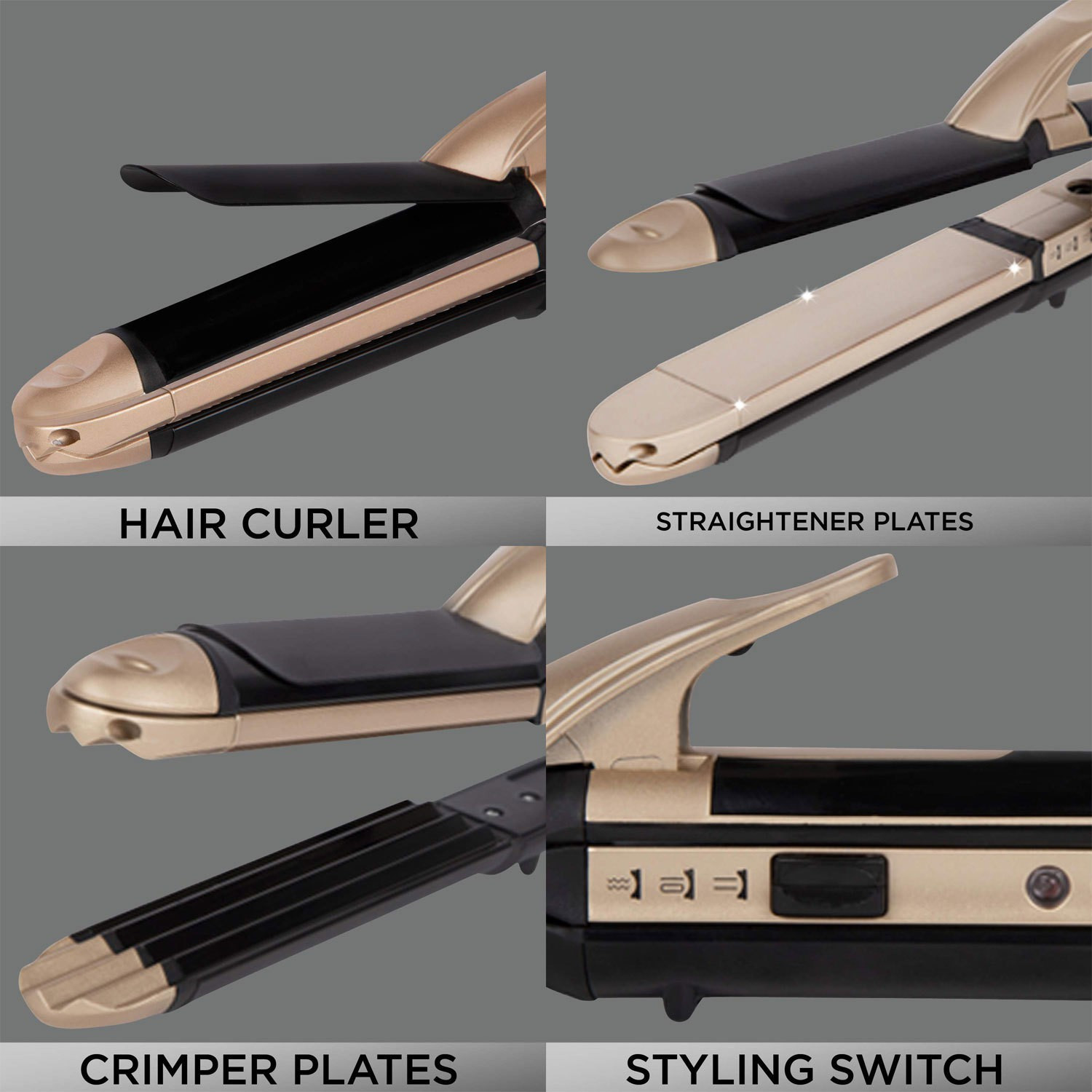 Image of VEGA VHSCC-01 3 in 1 Hair Styler - Straightener, Curler and Crimper & Go Style 1200 Hair Dryer VHDH-18 Personal Care Appliance Combo