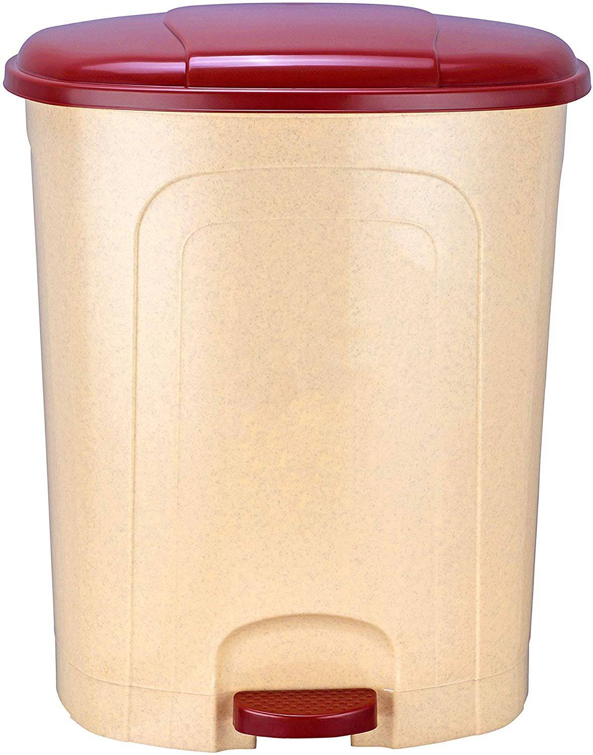 AK HUB New Stylish 30 L ( Beige Color With Brown Lid ) Plastic Dustbin