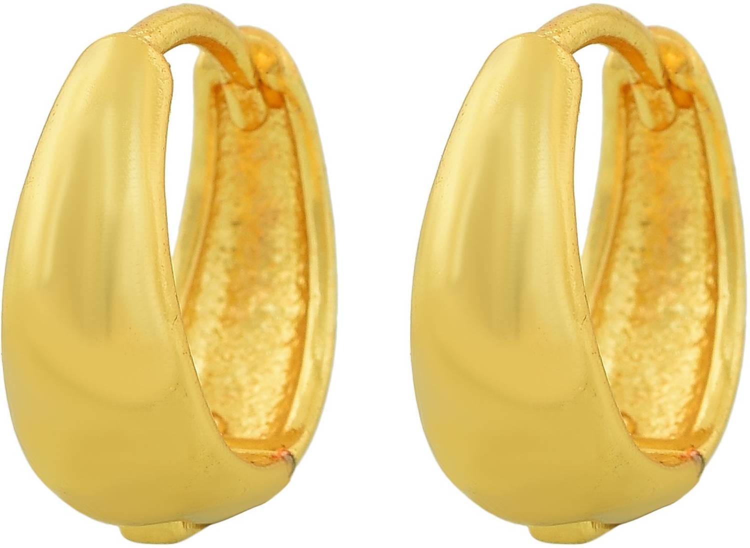 BRBRIK Gold Covered Alloy Small and Sober Plain Round Bali Hoop Fashion Earring Men and Women Alloy Hoop Earring