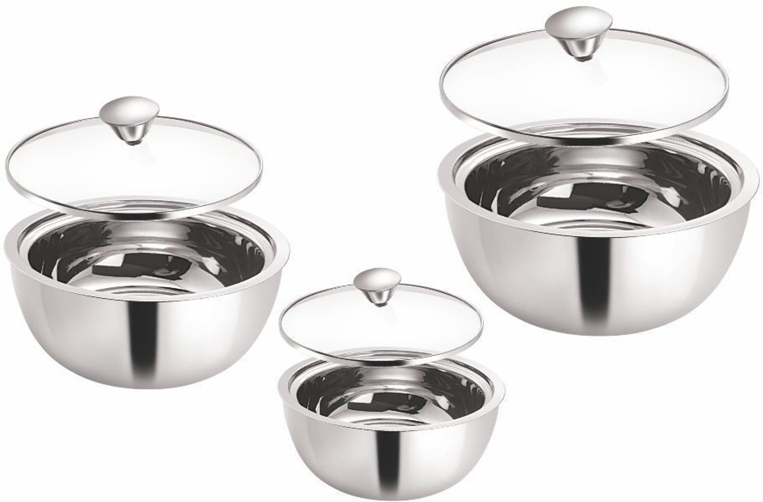 Image of BOROSIL Serve Fresh Pack of 3 Cook and Serve Casserole