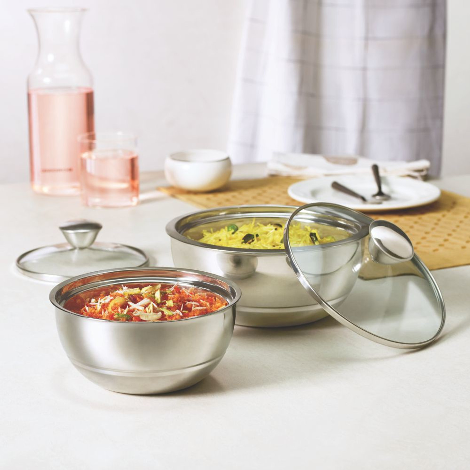 Image of BOROSIL Serve Fresh Pack of 2 Cook and Serve Casserole
