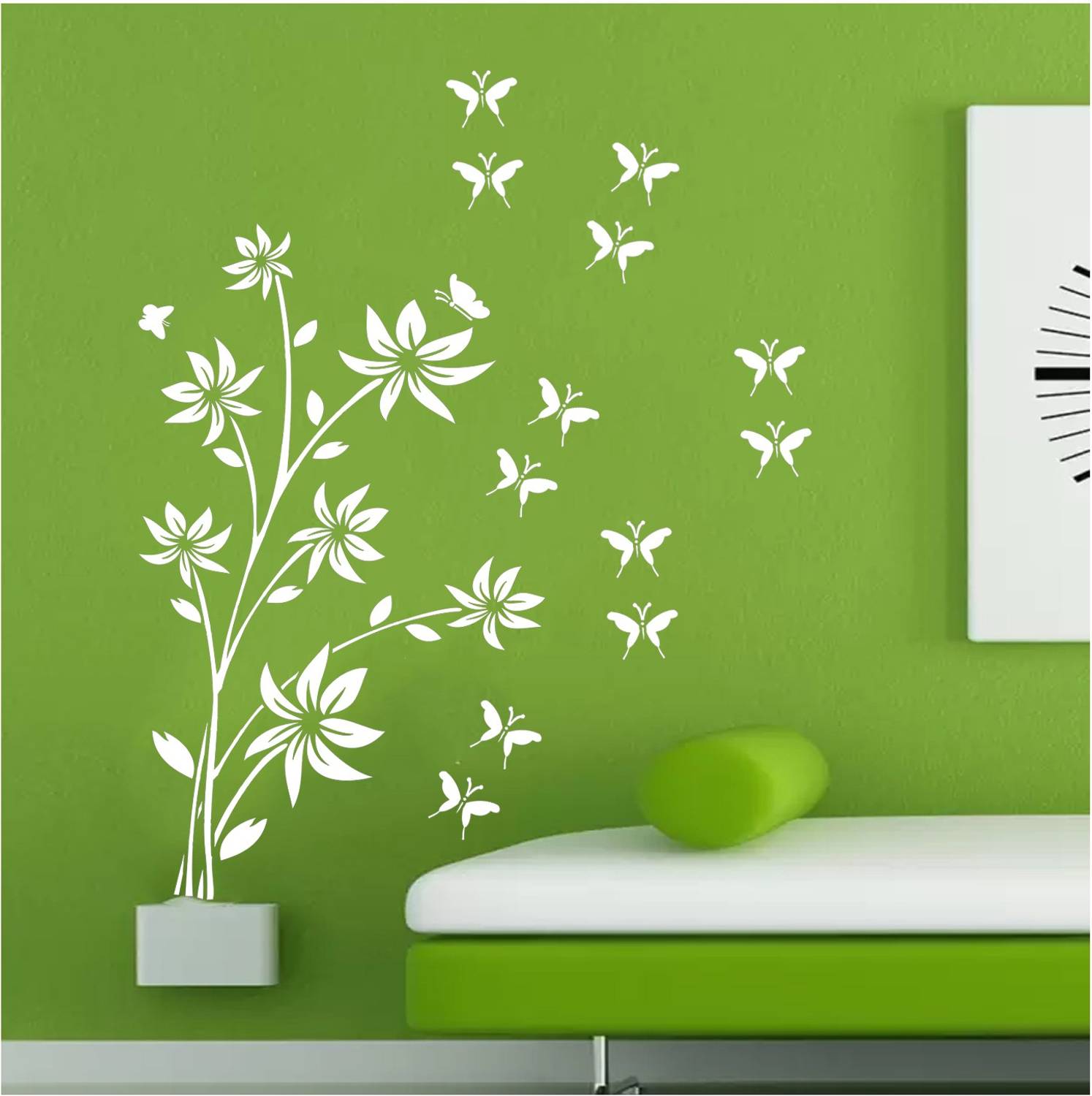 YMS (Size :- 24" X 40") Floral Botanica Yard Wall Stencil