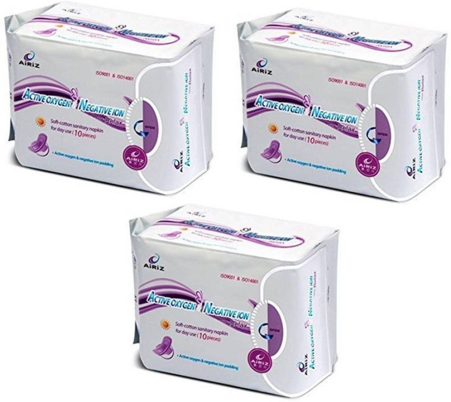 AIRIZ ATIVE OYGEN & NETIVEION RELX SOFT COTTON SANIARY NAPIN FOR DAY (USE10 PIECES IN 1 PACK) Sanitary Pad