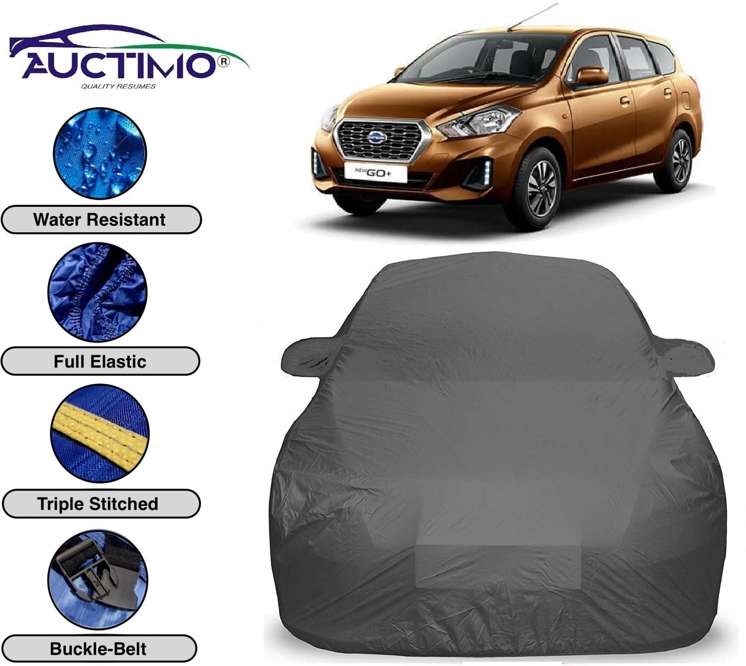 AUCTIMO Car Cover For Datsun Go+ (With Mirror Pockets)