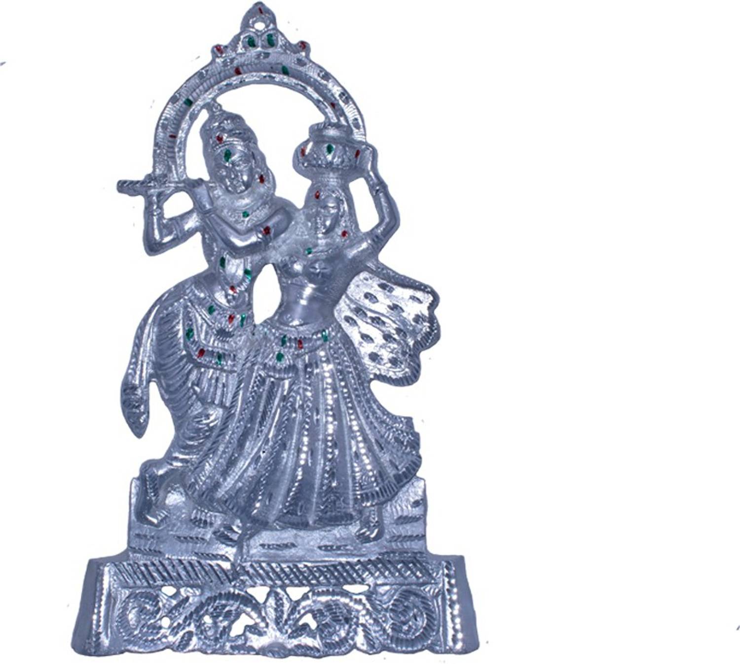 Shoppingrox Shoppingrox Silver Wall Hanging Ganesh for Home Decor in White Metal - 30 cms Decorative Showpiece - 30 cm