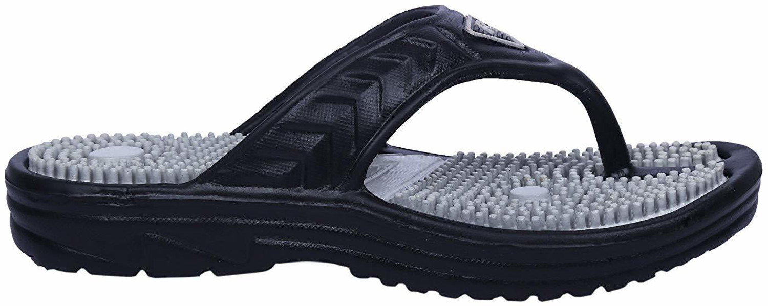 Image of TeeAn Men Relax Black Acupressure Health Slippers & Flip Flops
