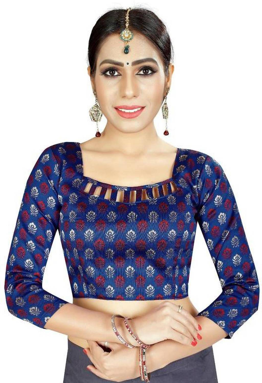 AANZIA Silk Blend Printed Blouse Material