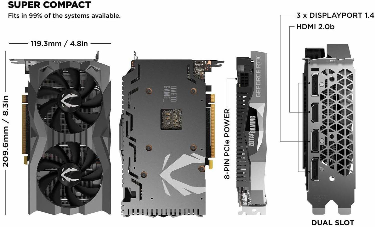 ZOTAC GAMING GeForce GTX 1660 SUPER AMP GDDR6 6 GB NVIDIA Chipset