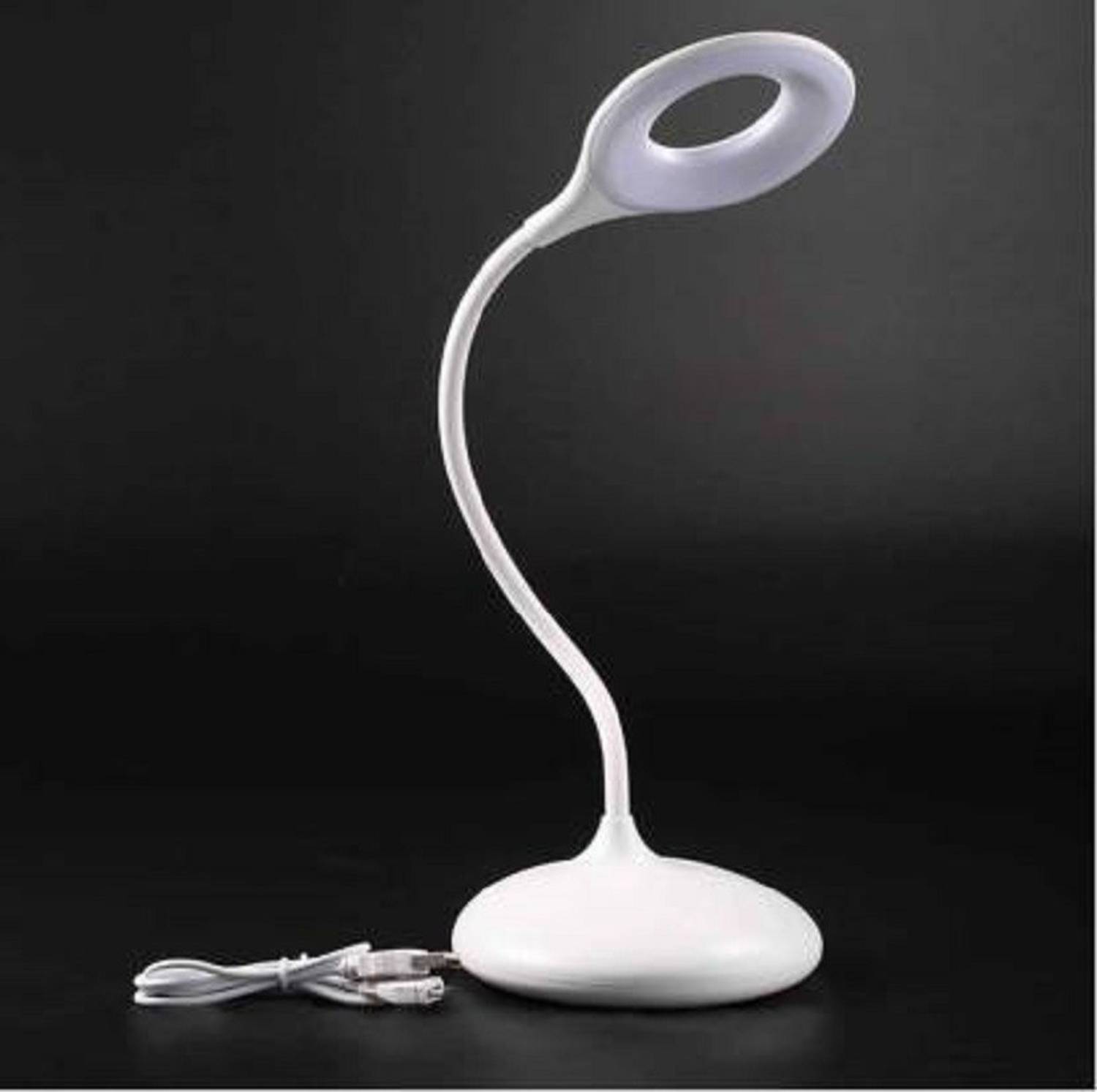 AKR Rechargeable ,Touch& Flexible with three power options Table Lamp Study Lamp (30 cm, White) Study Lamp