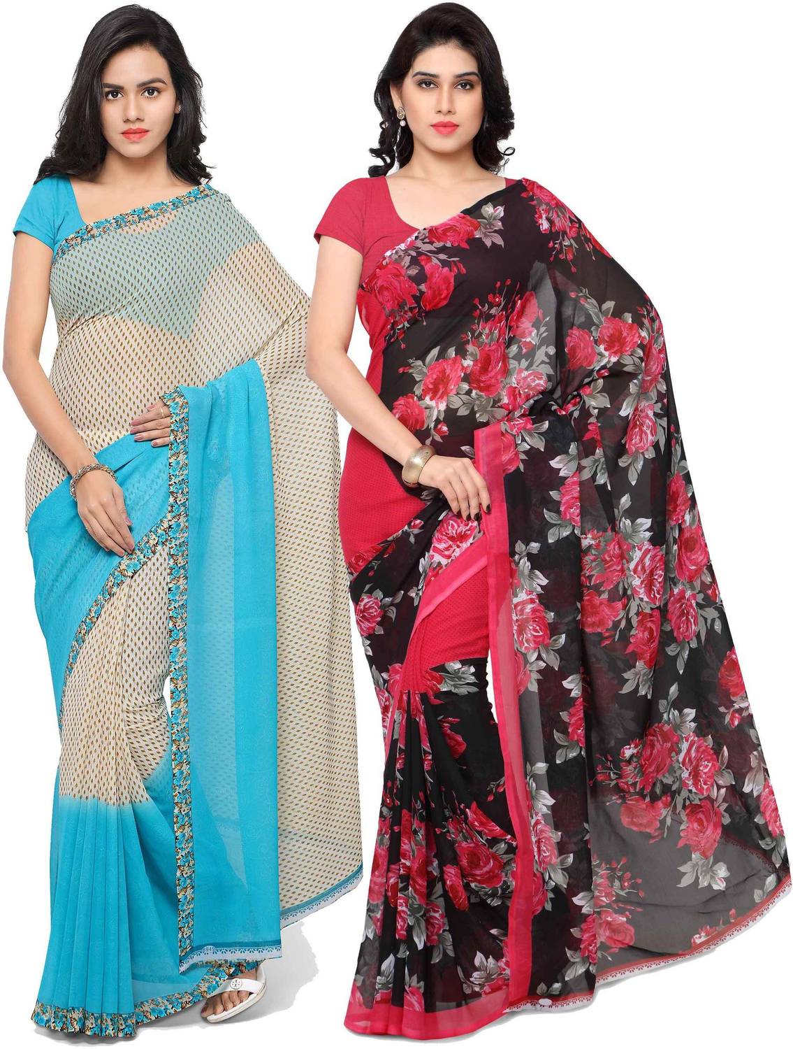 Anand Sarees Floral Print Daily Wear Georgette Saree