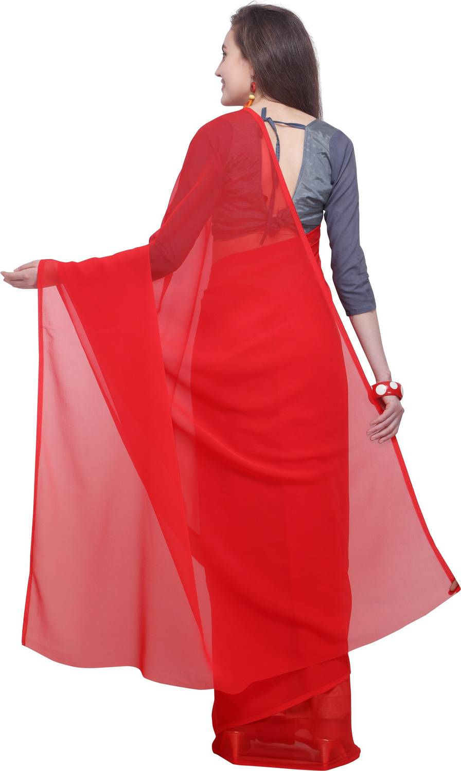 Anand Sarees Red Georgette Saree - Image 3