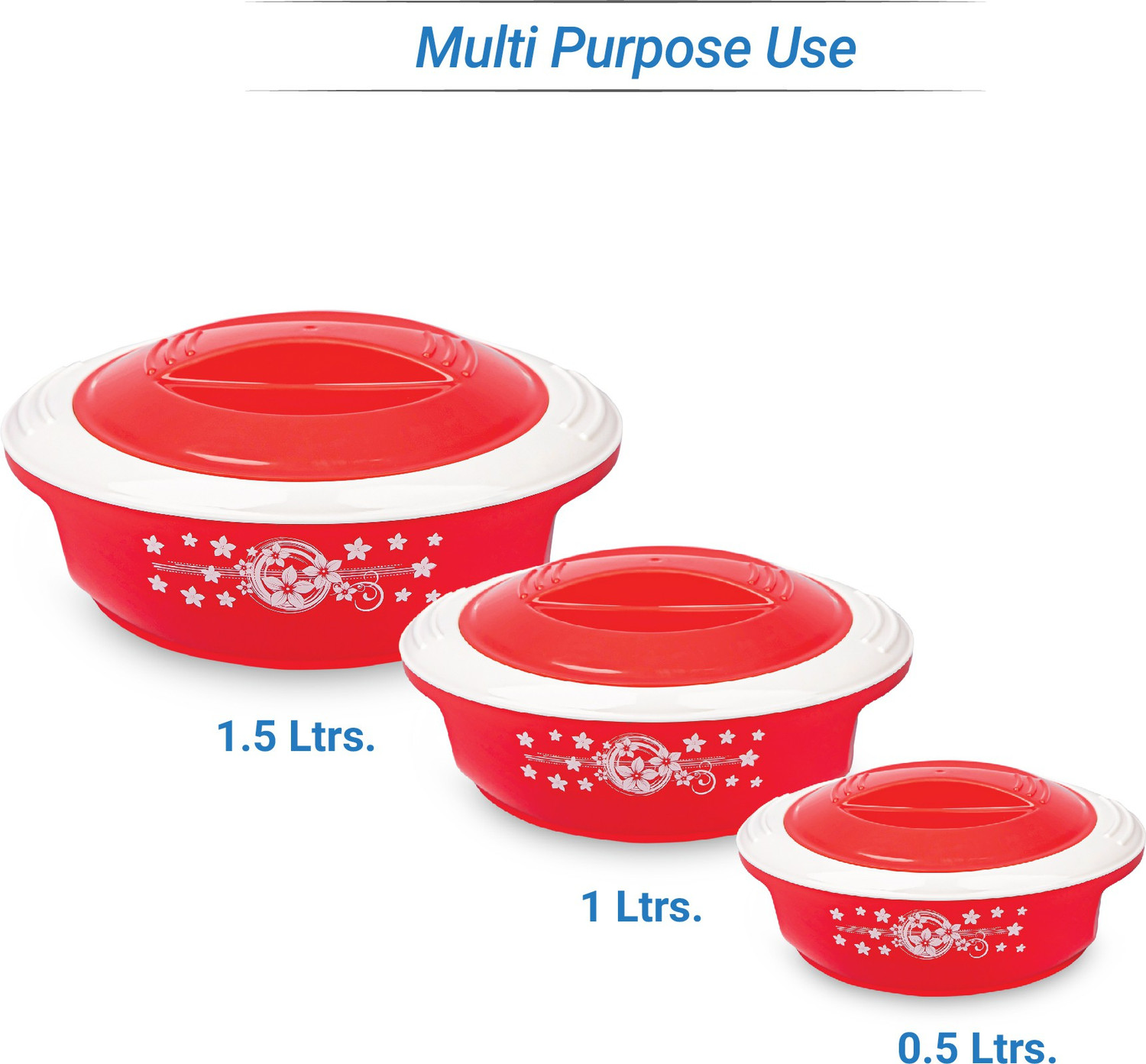 Image of Flipkart SmartBuy Classic Pack of 3 Thermoware Casserole Set
