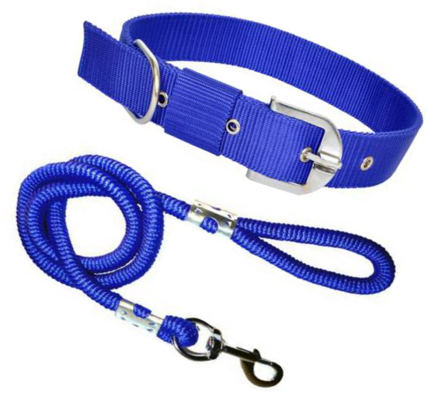 ADIOS Dog Belt Combo of Blue Dog Collar with Blue Lead 1.5m lengthy Dog Collar & Leash