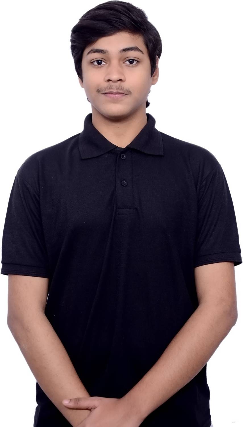 anagha Sporty Men Polo Neck Black T-Shirt