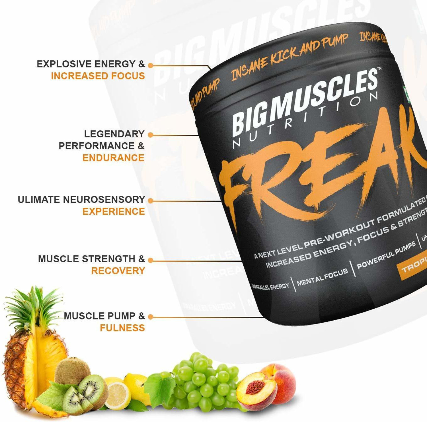 Image of BIGMUSCLES NUTRITION Freak Tropical Cyclone Preworkout 30 Serving Pre Workout
