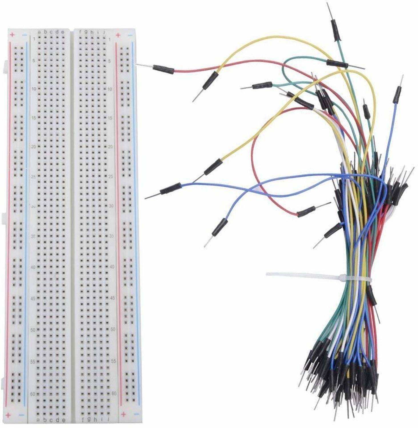 Electrobot MB-102 830 Tie Point Breadboard Kit with 65 Jumper Wires - Image 1