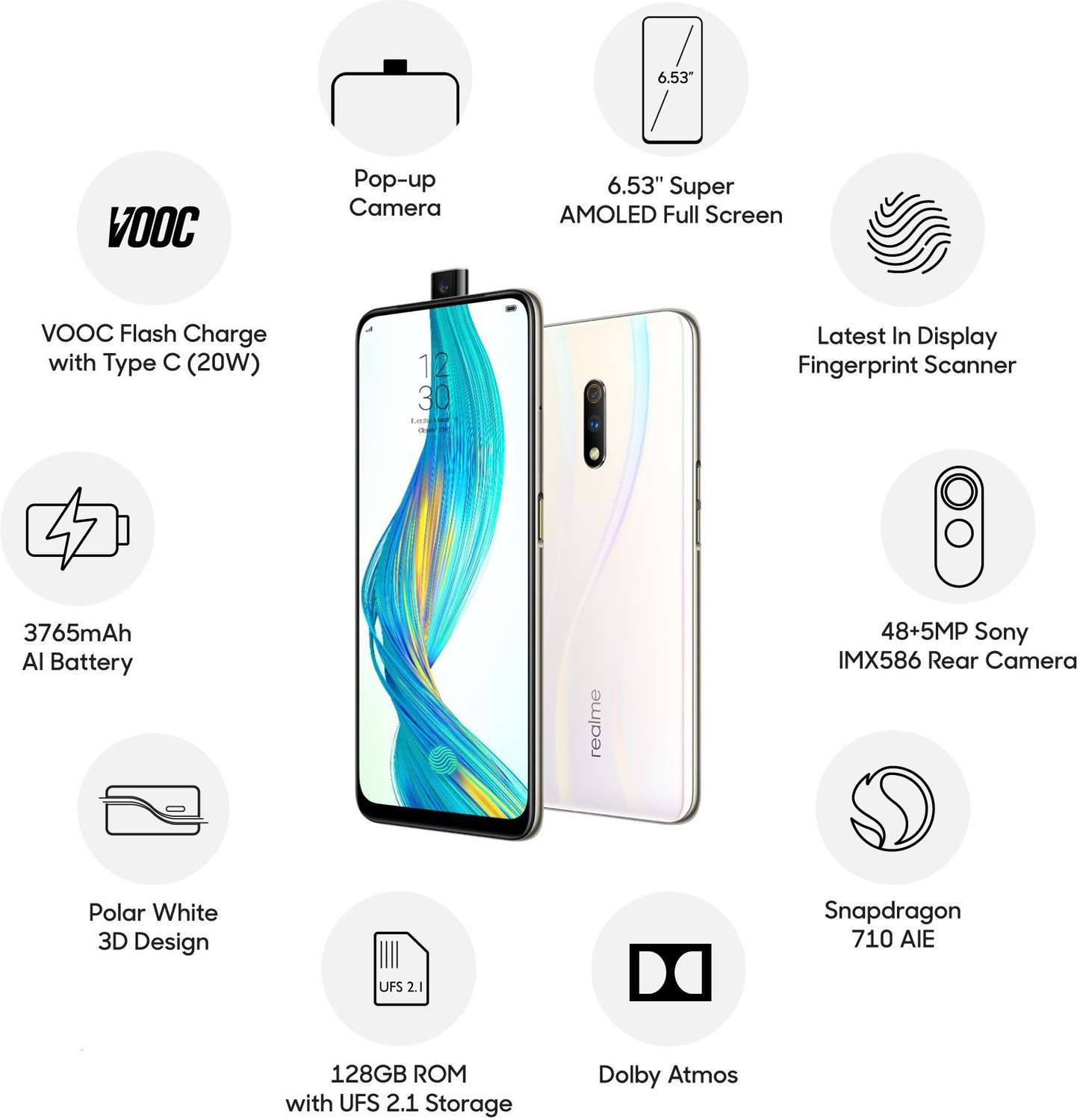 Image of realme X (Polar White, 128 GB)