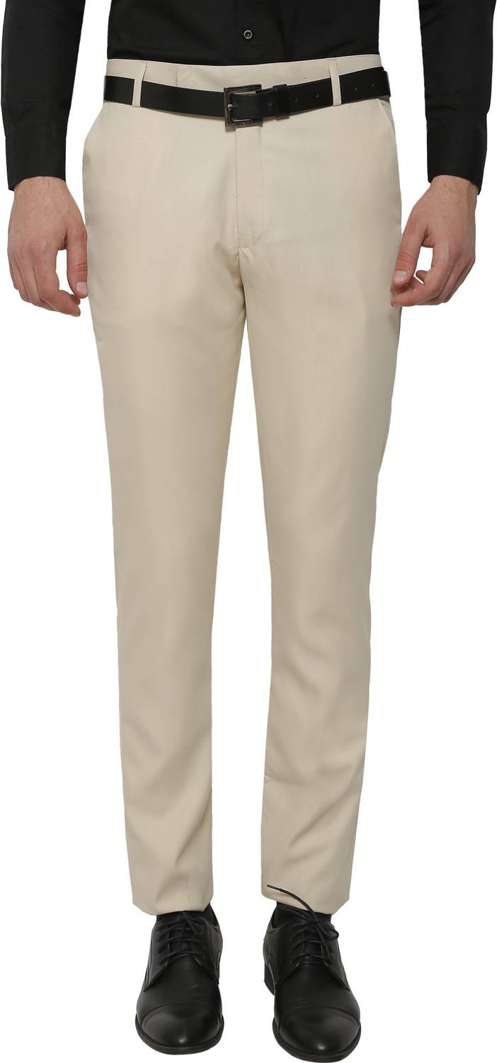 INSPIRE Slim Fit Men Beige Trousers