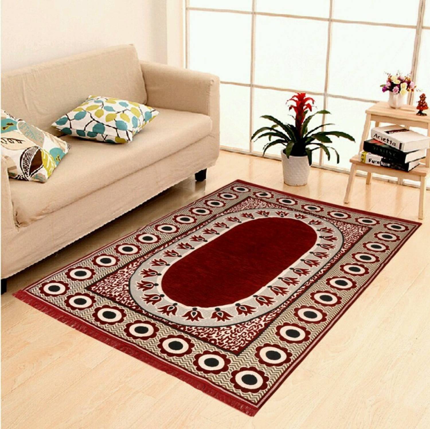 Bhoriaprints 121 cm  X 183 cm Cotton Carpet