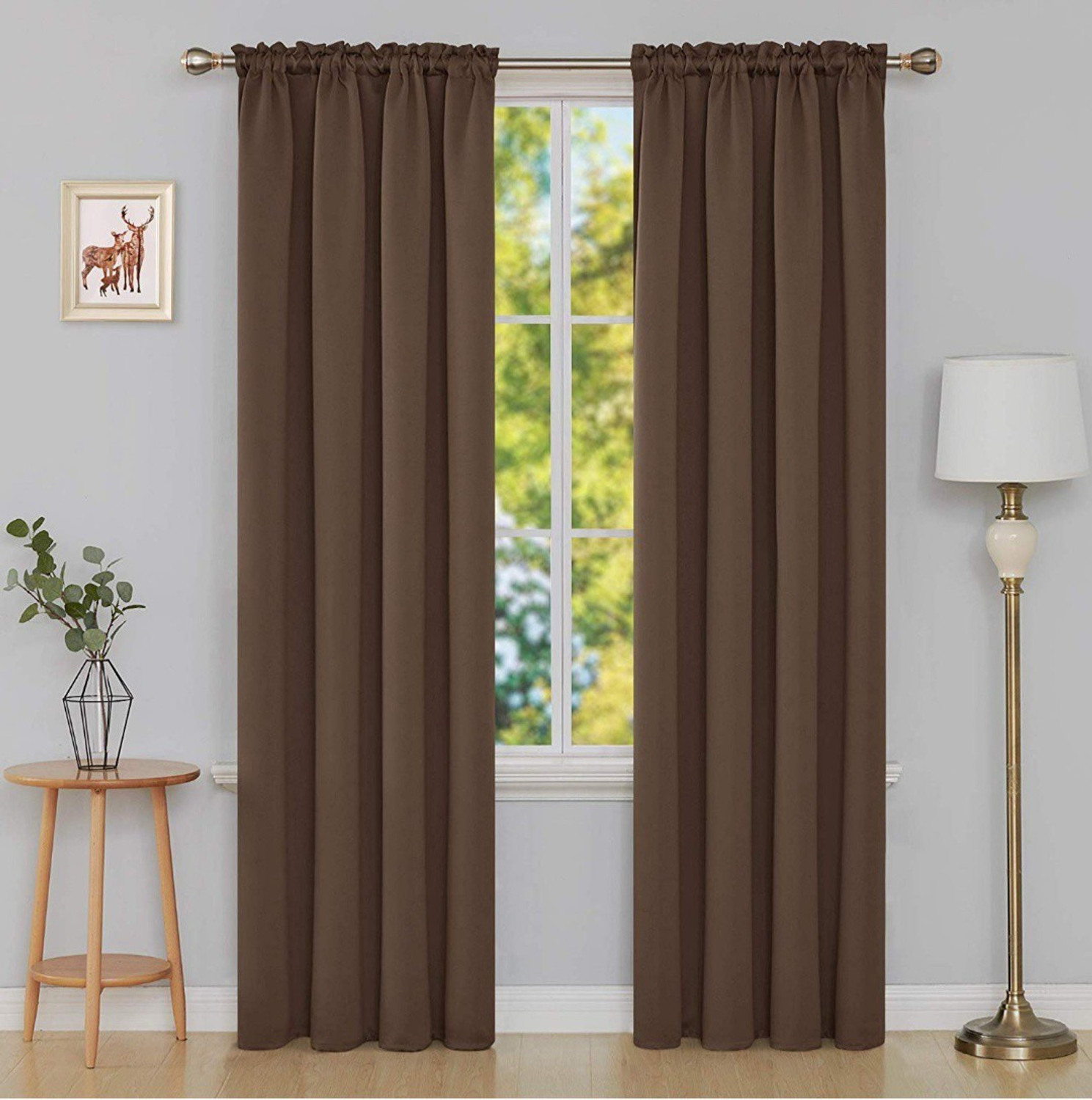 Image of COMFY HOME 213.3 cm (7 ft) Door Silk Blackout Curtain (Pack Of 2)