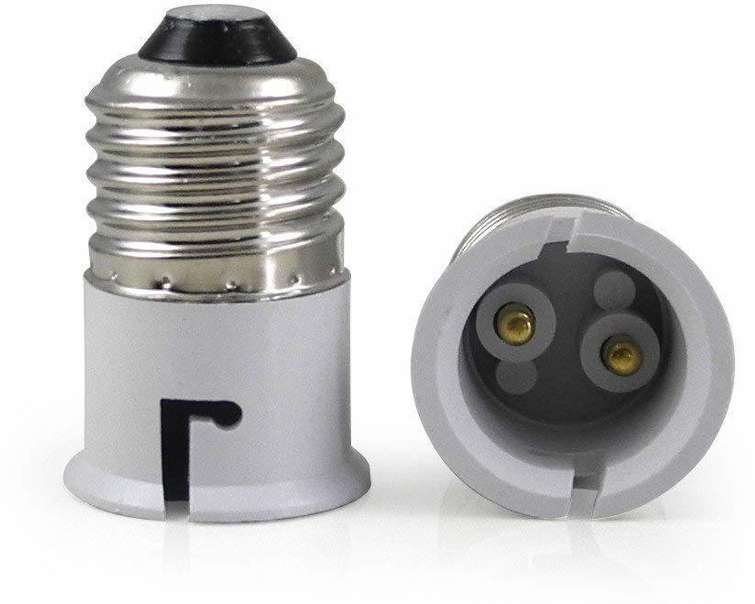 Image of M2 LOOK E27 to B22 Bulb Convertor Lamp Base Socket, Bulb Adapter - White (Pack of 2 Pc ) Plastic Light Socket