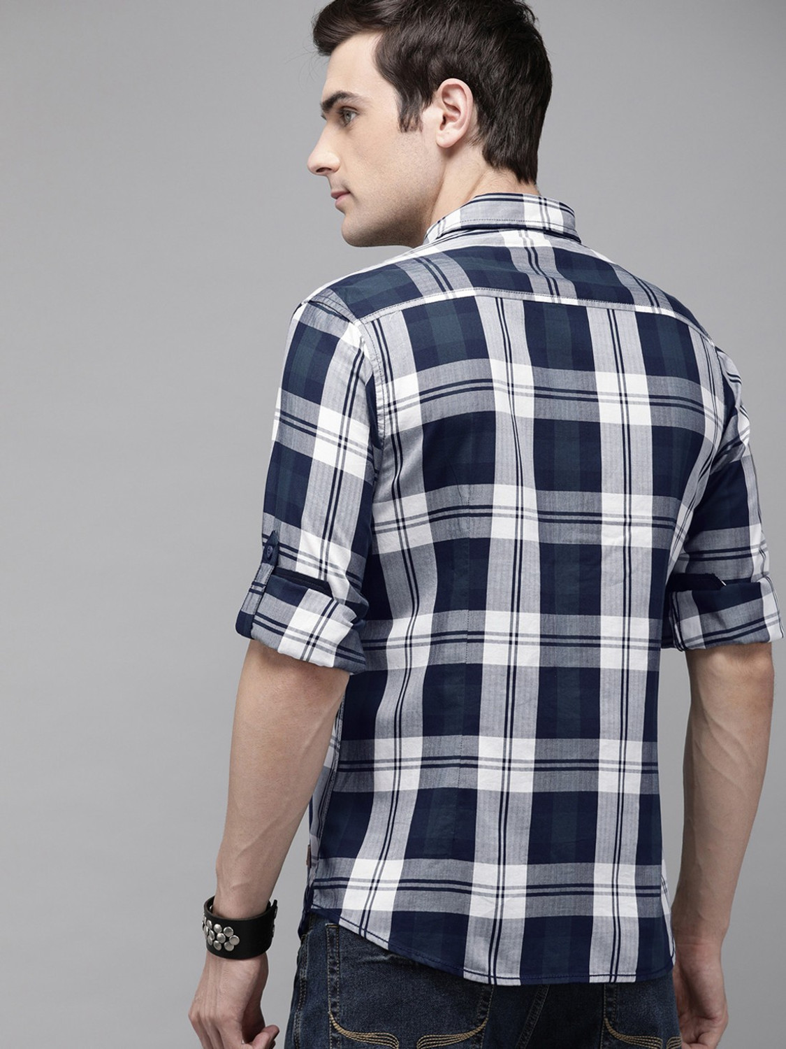 Image of Roadster Men Checkered Casual Multicolor Shirt
