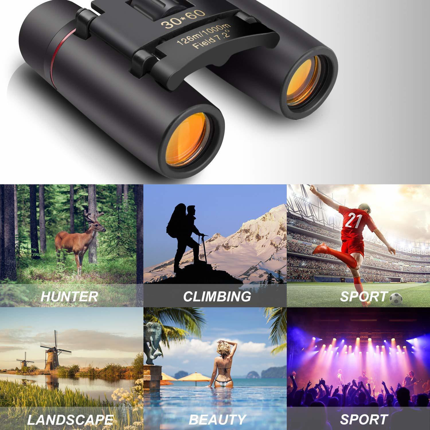 Image of bosig 30x60 Roof Prism Binoculars for Adults Binoculars